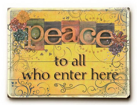 Peace Wood Sign 25x34 (64cm x 87cm) Planked