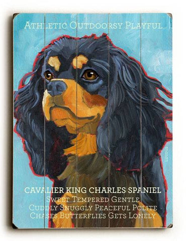 Cavalier King Wood Sign 12x16 Planked