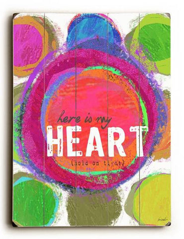 Here Is My Heart Wood Sign 18x24 (46cm x 61cm) Planked