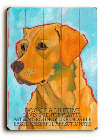 Dog of a lifetime Wood Sign 12x16 Planked