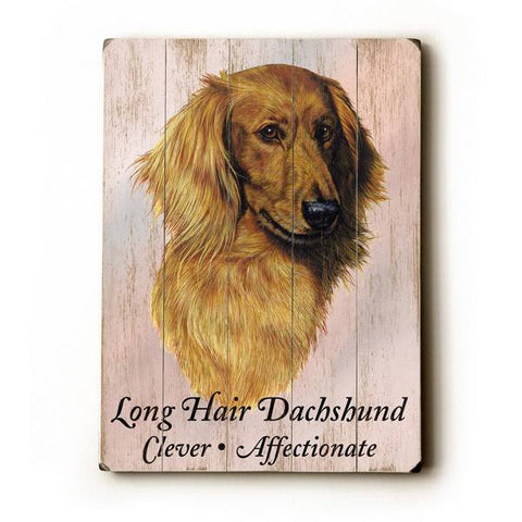 Long Hair Dachshund Wood Sign 30x40 (77cm x102cm) Planked