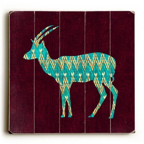iKat Antelope Wood Sign 13x13 Planked