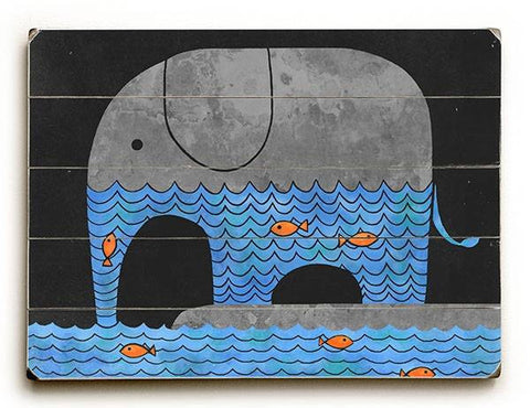 Thirsty Elephant Wood Sign 12x16 Planked
