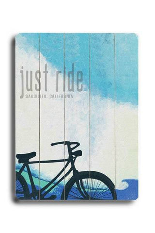 Personalized Just Ride Wood Sign 14x20 (36cm x 51cm) Planked