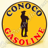 Conoco Minuteman Gasoline 12" Sign