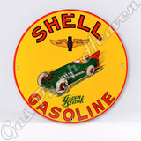 Shell Green Streak Gasoline 12" Sign