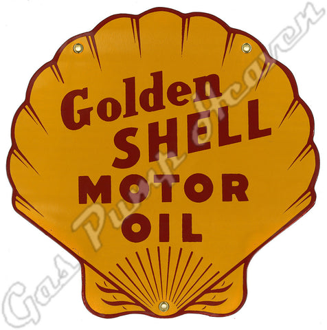 Golden Shell Motor Oil Sign