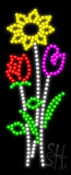 Flowers Logo (vertical) Animated LED Sign 27" Tall x 11" Wide x 1" Deep