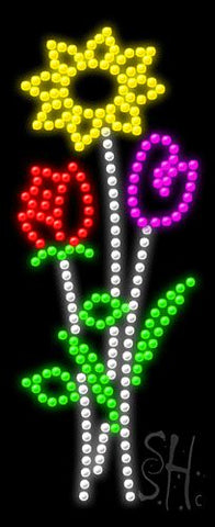 Flowers Logo (vertical) Animated LED Sign 27