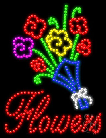 Flowers (vertical) Animated LED Sign 26