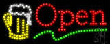 Beer Open Animated LED Sign 11" Tall x 27" Wide x 1" Deep
