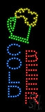 Cold Beer Animated LED Sign 27" Tall x 11" Wide x 1" Deep