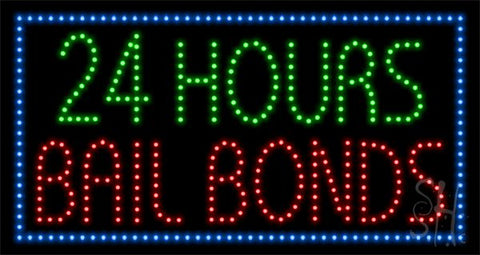 24 Hours Bail Bonds Animated LED Sign 17