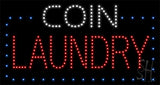 Coin Laundry Animated LED Sign 17" Tall x 32" Wide x 1" Deep