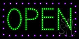 Open Purple Border and Green Letters Animated LED Sign 12" Tall x 24" Wide x 1" Deep