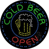 Cold Beer Open with Beer Mug Animated LED Sign 26" Tall x 26" Wide x 1" Deep