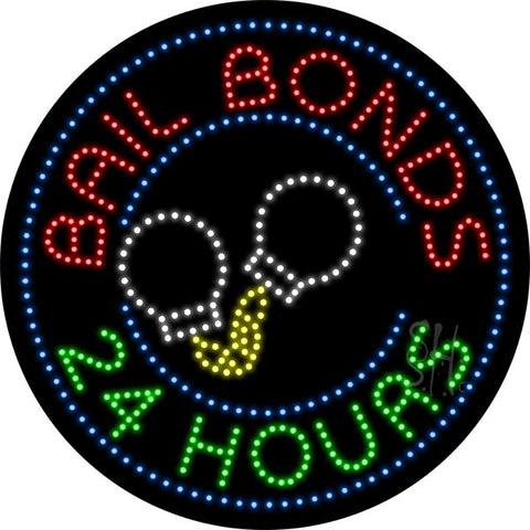 24 Hours Bail Bonds Animated LED Sign 26