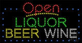 Liquor Beer Wine Animated LED Sign 17" Tall x 32" Wide x 1" Deep