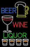 Beer Wine Liquor Animated LED Sign 37" Tall x 24" Wide x 1" Deep
