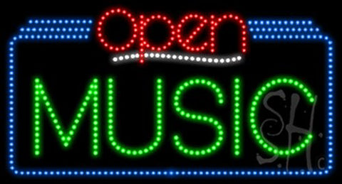Music Open Animated LED Sign 20
