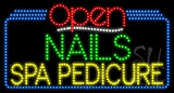 Nails Spa Pedicure Open Animated LED Sign 20" Tall x 37" Wide x 1" Deep
