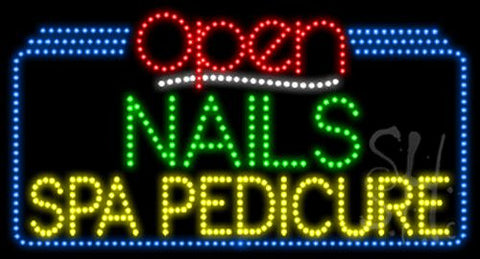 Nails Spa Pedicure Open Animated LED Sign 20