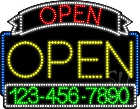 Open with Phone Number Animated LED Sign 24