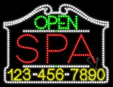 Spa Open with Phone Number Animated LED Sign 24" Tall x 31" Wide x 1" Deep