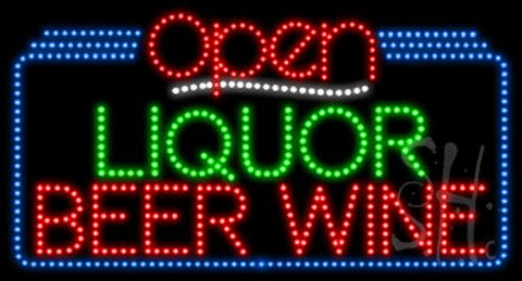 Liquor Beer Wine Open Animated LED Sign 20