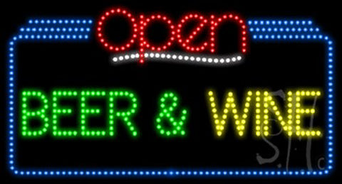 Beer Wine Open Animated LED Sign 20