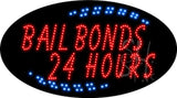 Bail Bonds 24 Hours Animated LED Sign 15" Tall x 27" Wide x 1" Deep