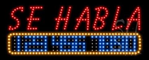 Se Habla Espanol Animated LED Sign 13