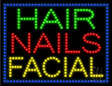 Hair Nails Facial LED Sign 26" Tall x 20" Wide x 1" Deep