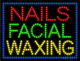 Nails Facial Waxing LED Sign 20" Tall x 26" Wide x 1" Deep