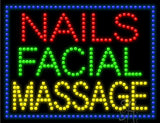 Nails Facial Massage LED Sign 20" Tall x 26" Wide x 1" Deep