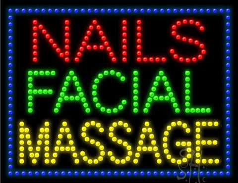 Nails Facial Massage LED Sign 20