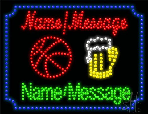 Custom Beer Glass And Basketball LED Sign 20
