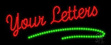 Custom Green Curve Line Led Sign 11" Tall x 27" Wide x 1" Deep