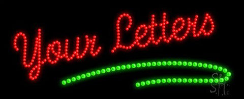 Custom Green Curve Line Led Sign 11