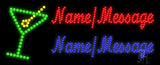 Custom Green Martini Glass Led Sign 11" Tall x 27" Wide x 1" Deep