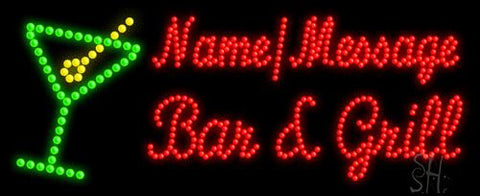 Custom Martini Glass Bar And Grill Led Sign 11