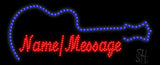 Custom Blue Guitar Led Sign 11" Tall x 27" Wide x 1" Deep