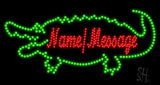 Custom Green Crocodile Led Sign 17" Tall x 32" Wide x 1" Deep