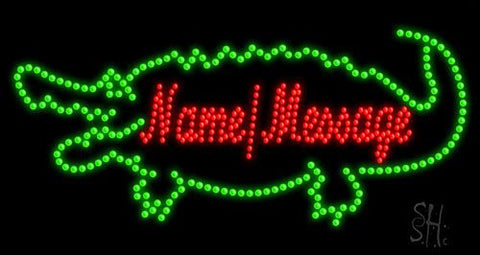 Custom Green Crocodile Led Sign 17