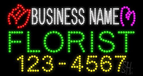 Custom Florist With Phone Number Led Sign 17