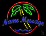 Custom Palm Tree Red Circle Led Sign 20" Tall x 26" Wide x 1" Deep