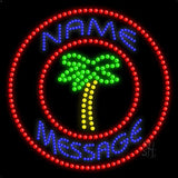 Custom Palm Tree Red Circle Led Sign 20" Tall x 20" Wide x 1" Deep
