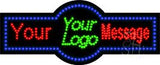 Custom With Logo Blue Border Animated Led Sign 11" Tall x 27" Wide x 1" Deep