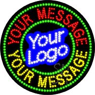 Custom Logo Green Circle Animated Led Sign 26