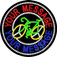 Custom Bicycle White Circle Animated Led Sign 26